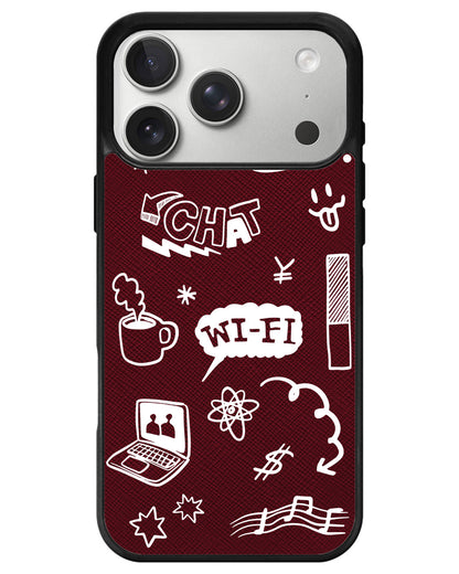 iPhone Leather Grip - Social White