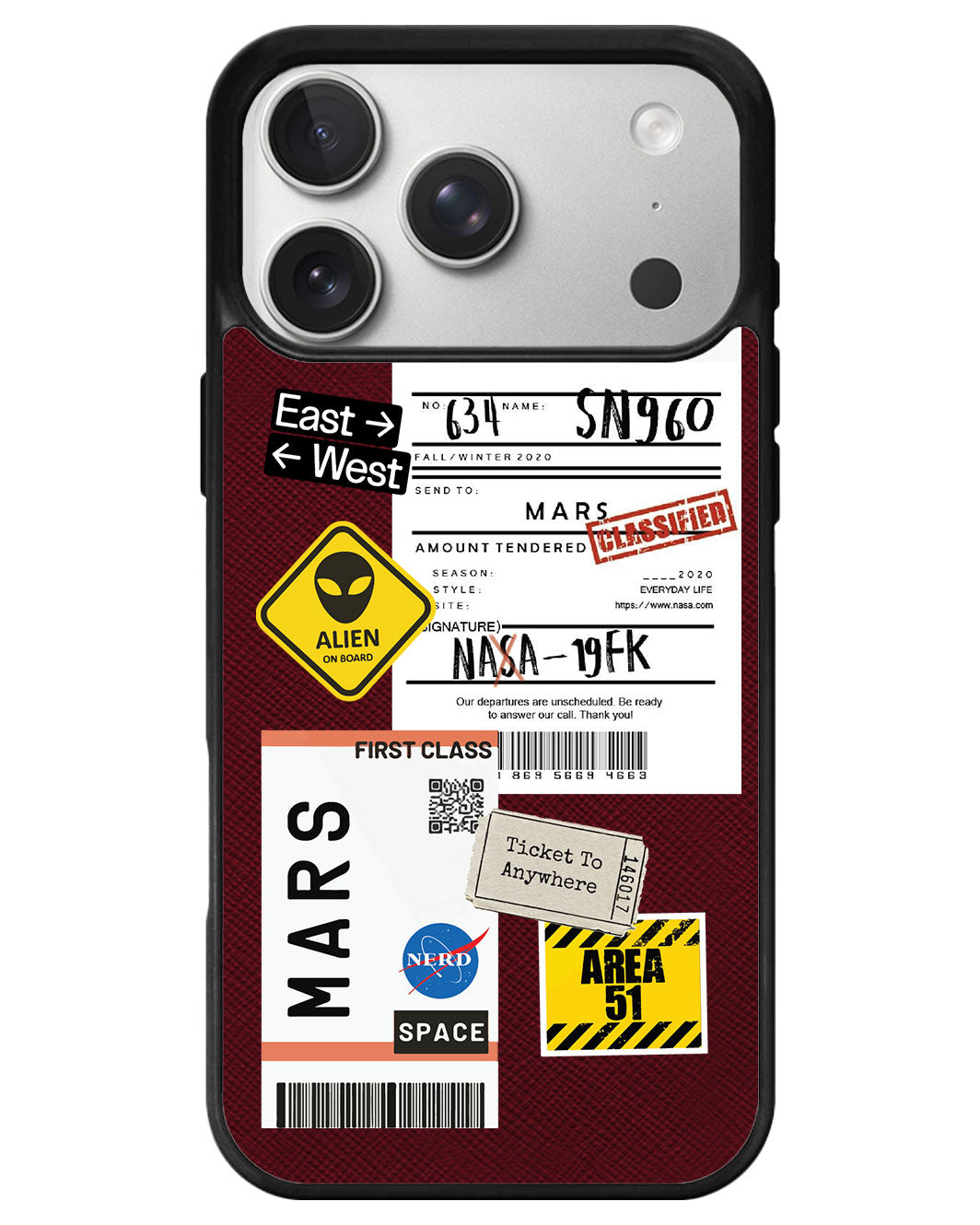 iPhone Leather Grip - Ticket To Mars