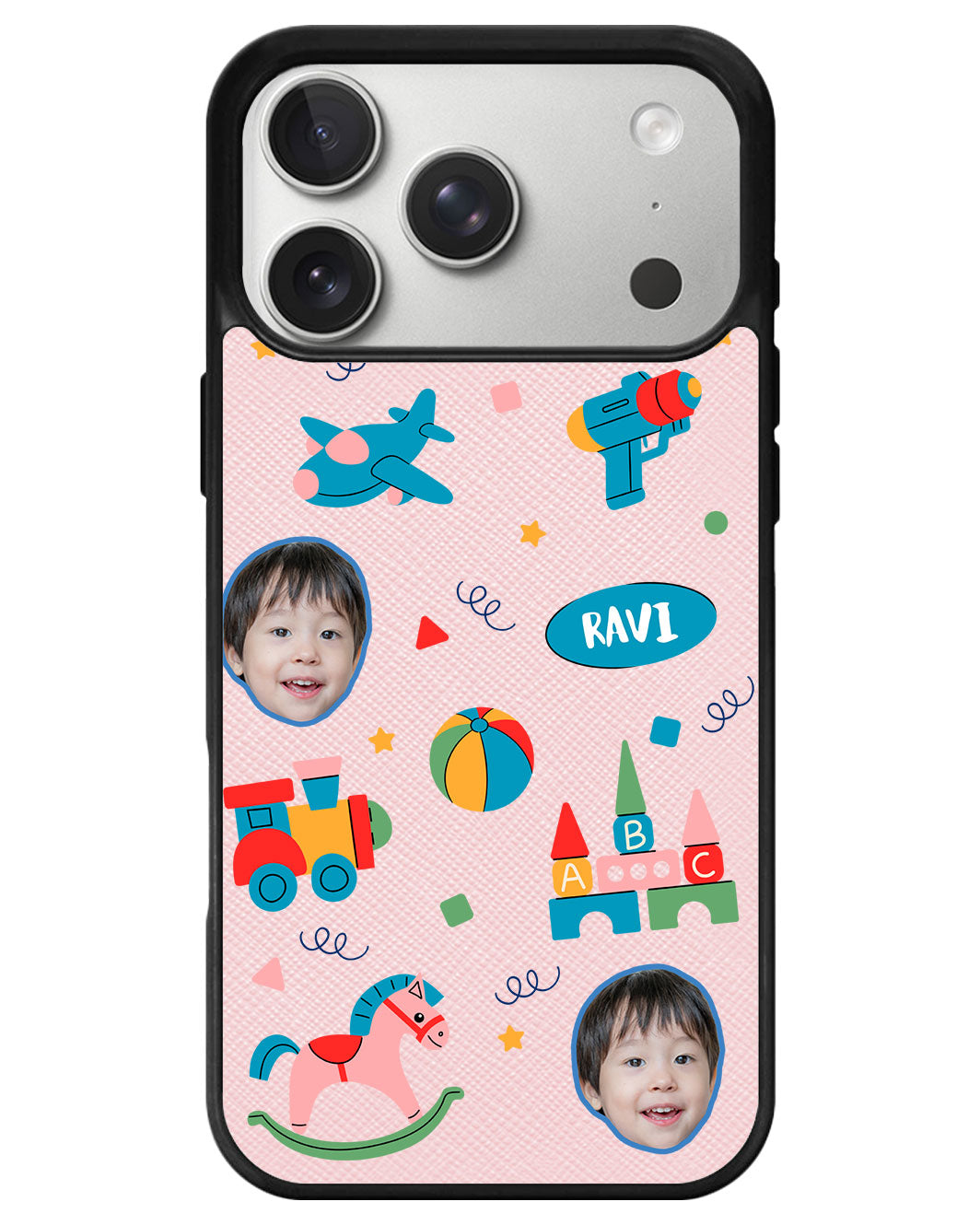 iPhone Leather Grip - Face Grid Boys Toys