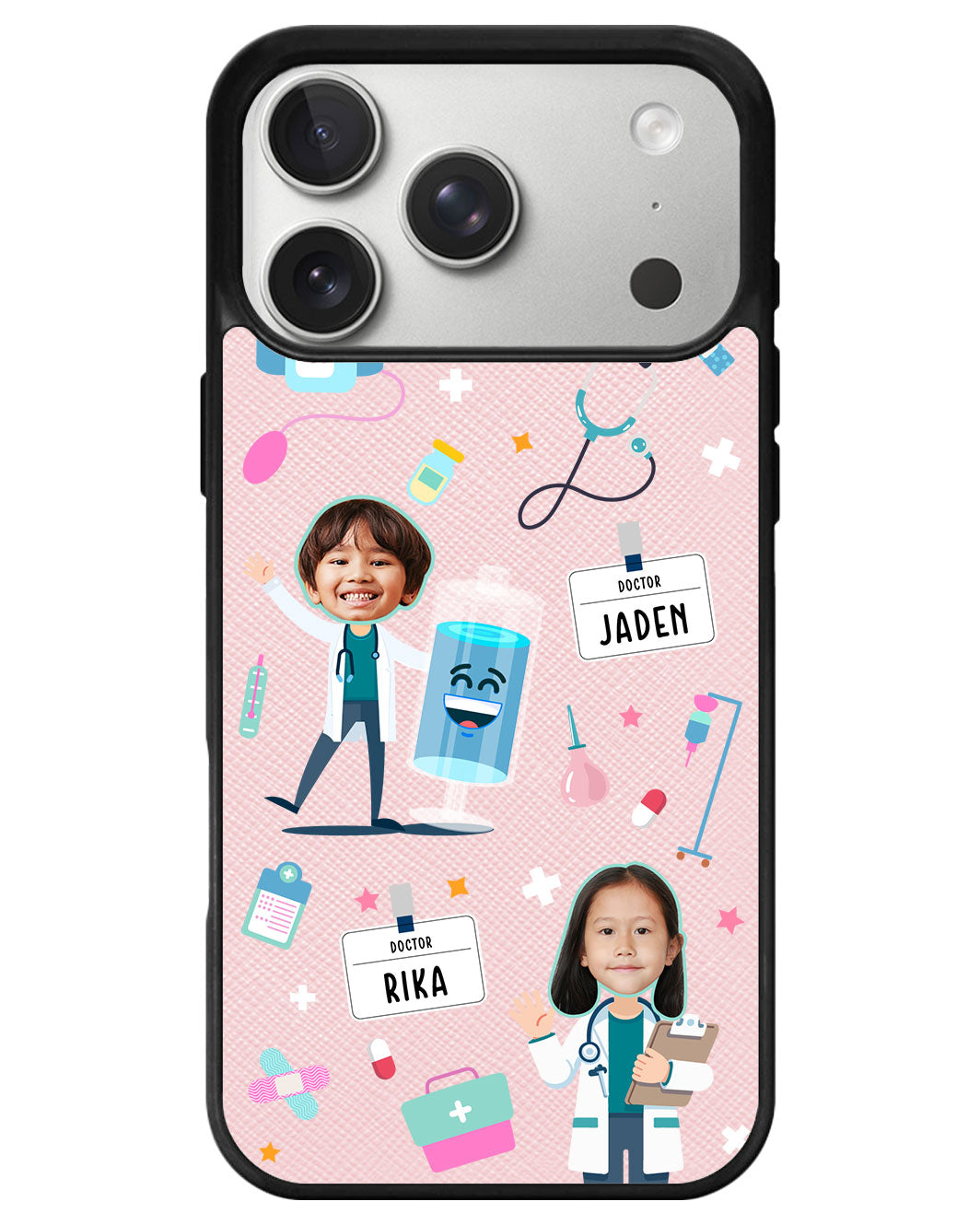 iPhone Leather Grip - Face Grid Dream Doctor