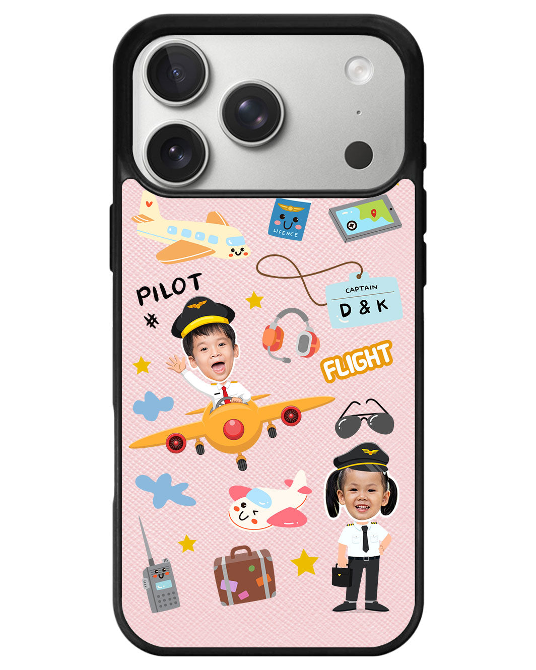 iPhone Leather Grip - Face Grid Dream Pilot
