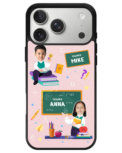 iPhone Leather Grip - Face Grid Dream Teacher