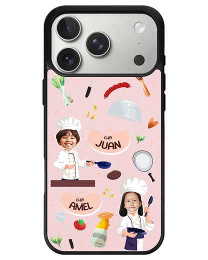 iPhone Leather Grip - Face Grid Dream Chef