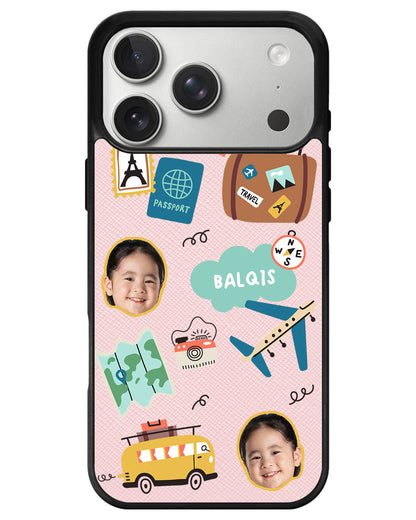 iPhone Leather Grip - Face Grid Travel