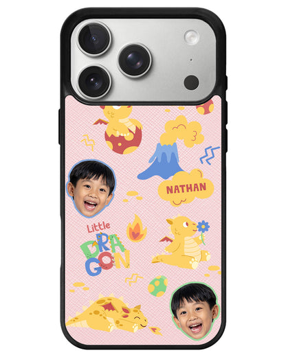 iPhone Leather Grip - Face Grid Little Dragon