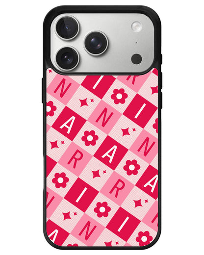 iPhone Leather Grip - Flower Grid Monogram 1.0