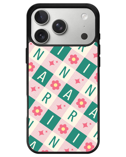 iPhone Leather Grip - Flower Grid Monogram 4.0