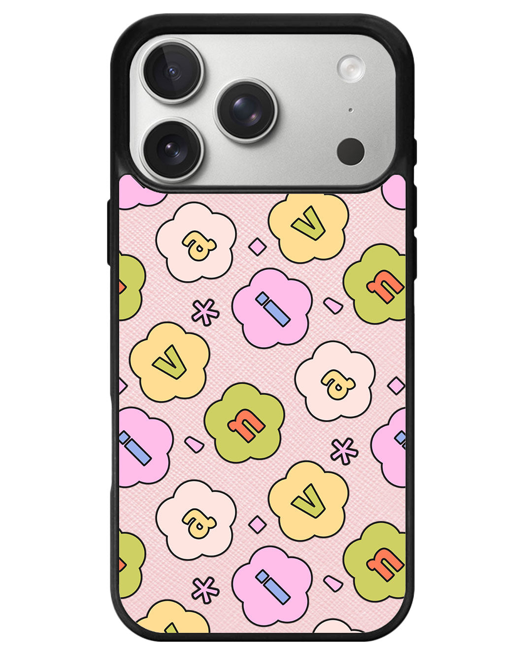 iPhone Leather Grip - Flower Petals Monogram 1.0