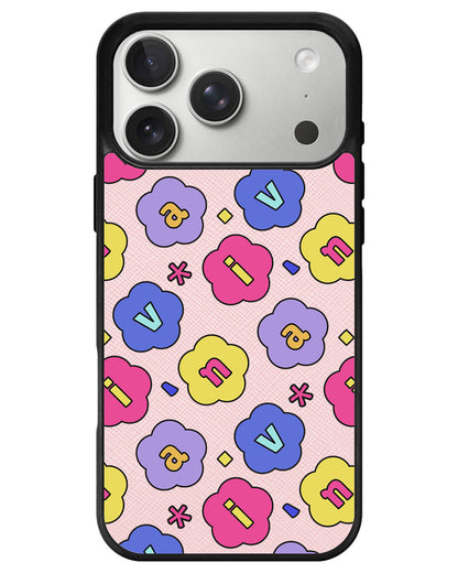 iPhone Leather Grip - Flower Petals Monogram 2.0