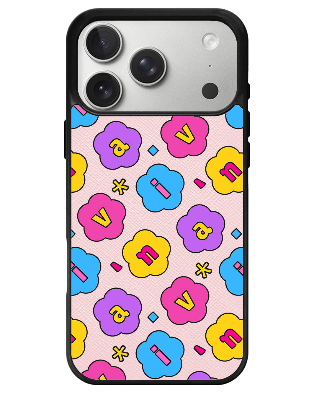 iPhone Leather Grip - Flower Petals Monogram 4.0