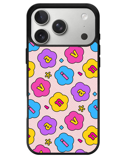 iPhone Leather Grip - Flower Petals Monogram 4.0