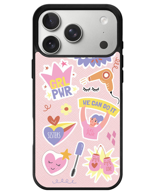 iPhone Leather Grip - Girl Power Sticker Pack