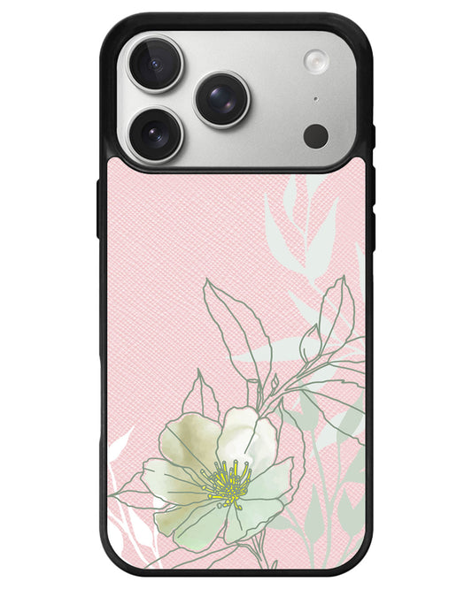 iPhone Leather Grip - Green Mint Lily