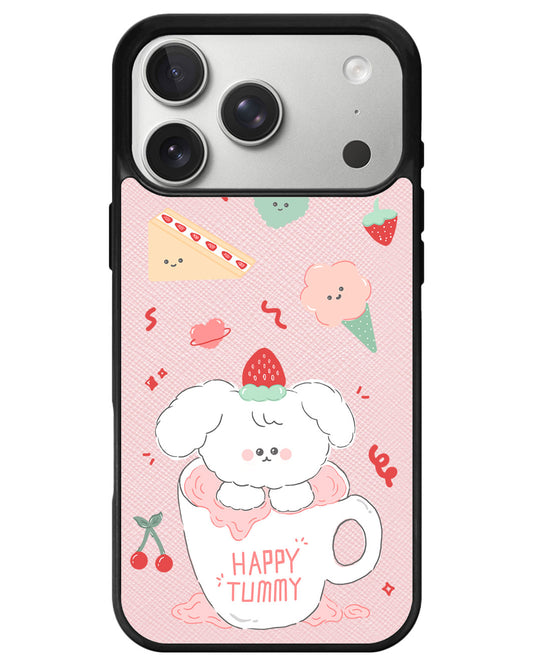 iPhone Leather Grip - Happy Tummy