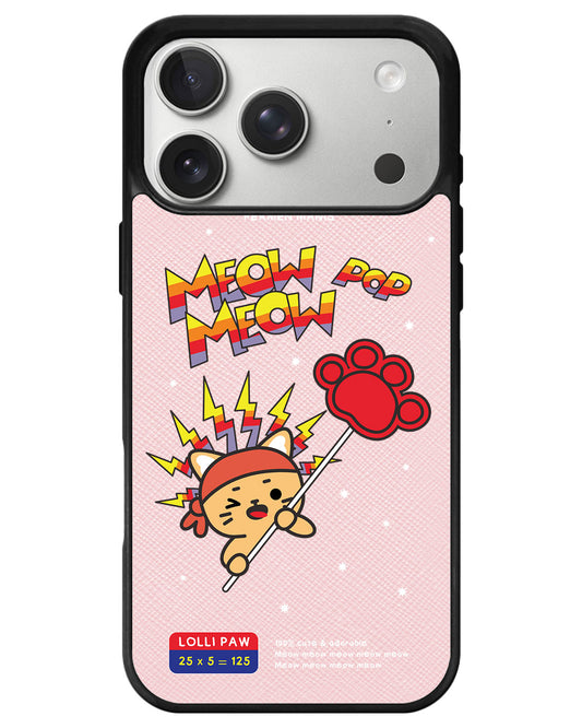 iPhone Leather Grip - Meow Pop 1.0
