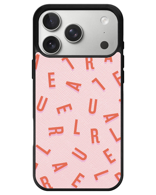 iPhone Leather Grip - CUSTOM MONOGRAM 1.0 Coral