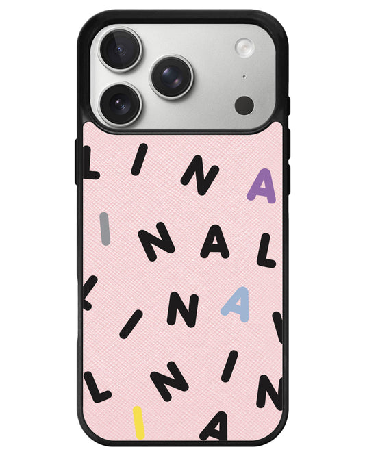 iPhone Leather Grip - CUSTOM MONOGRAM 2.0 Black