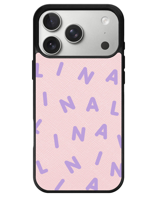 iPhone Leather Grip - CUSTOM MONOGRAM 2.0 Lilac