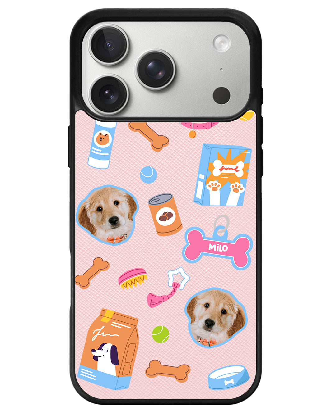 iPhone Leather Grip - Pet Grid Puppy Sweet Treats