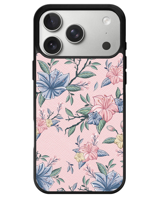 iPhone Leather Grip - Pink & Blue Florals