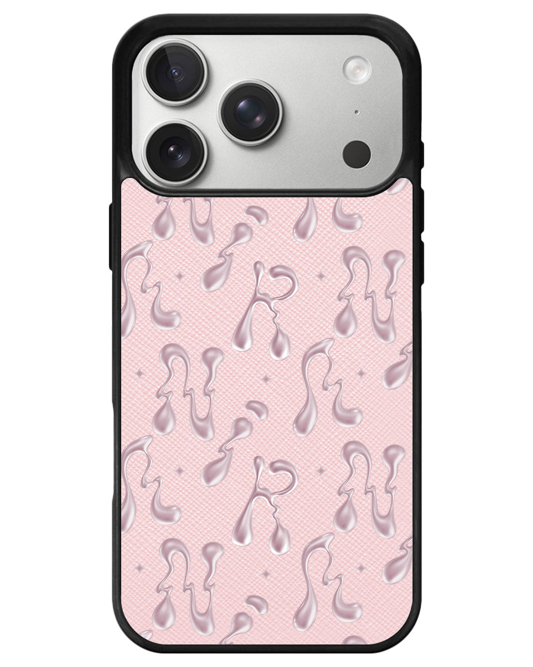iPhone Leather Grip - Pink Chrome Monogram 2.0