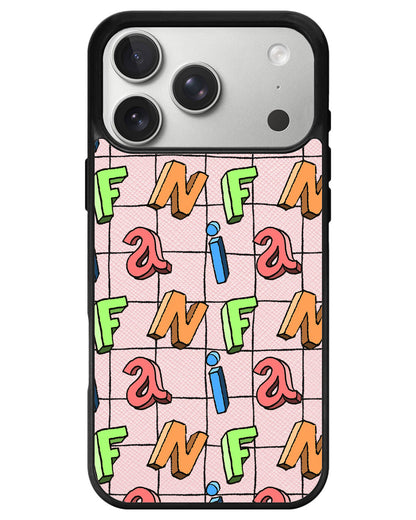 iPhone Leather Grip - Playful Monogram
