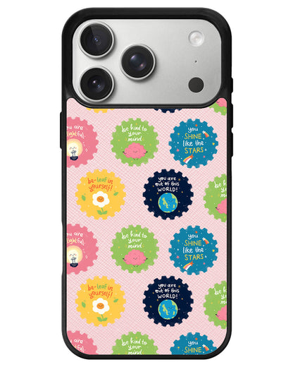 iPhone Leather Grip - Quotes Stamps
