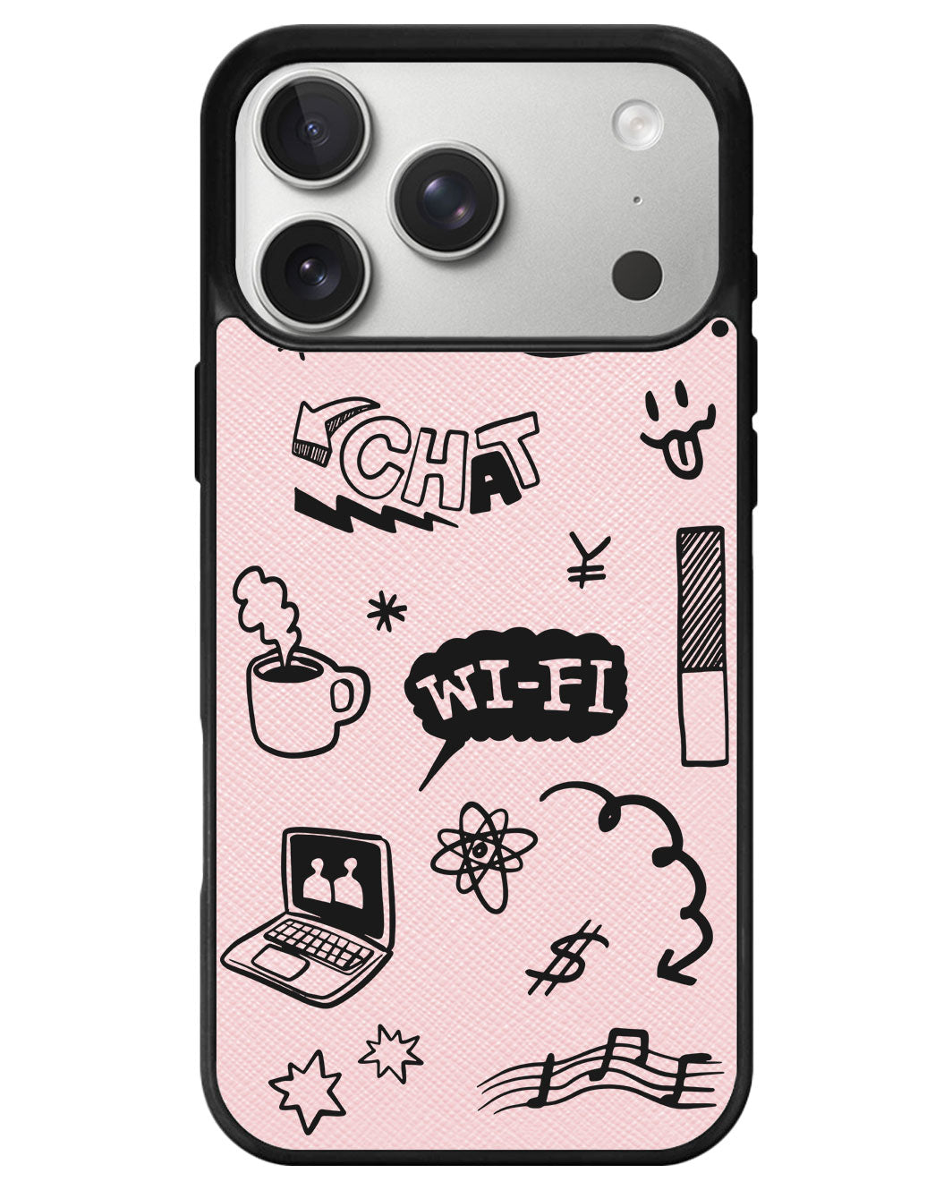 iPhone Leather Grip - Social Black