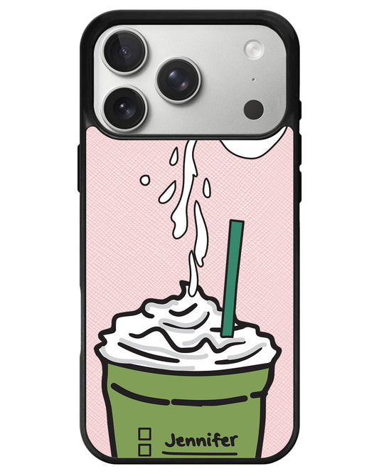 iPhone Leather Grip - Greentea Matcha Frappe