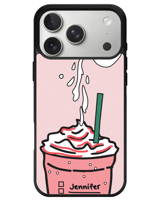 iPhone Leather Grip - Raspberry Frappe