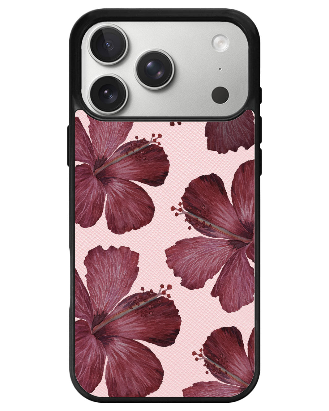 iPhone Leather Grip - Goth Hibiscus