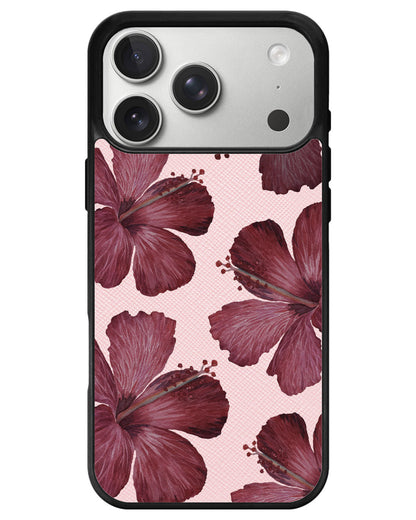 iPhone Leather Grip - Goth Hibiscus
