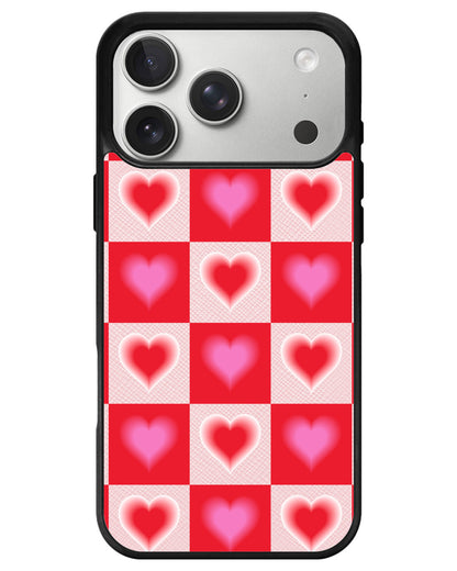 iPhone Leather Grip - Love Checkered