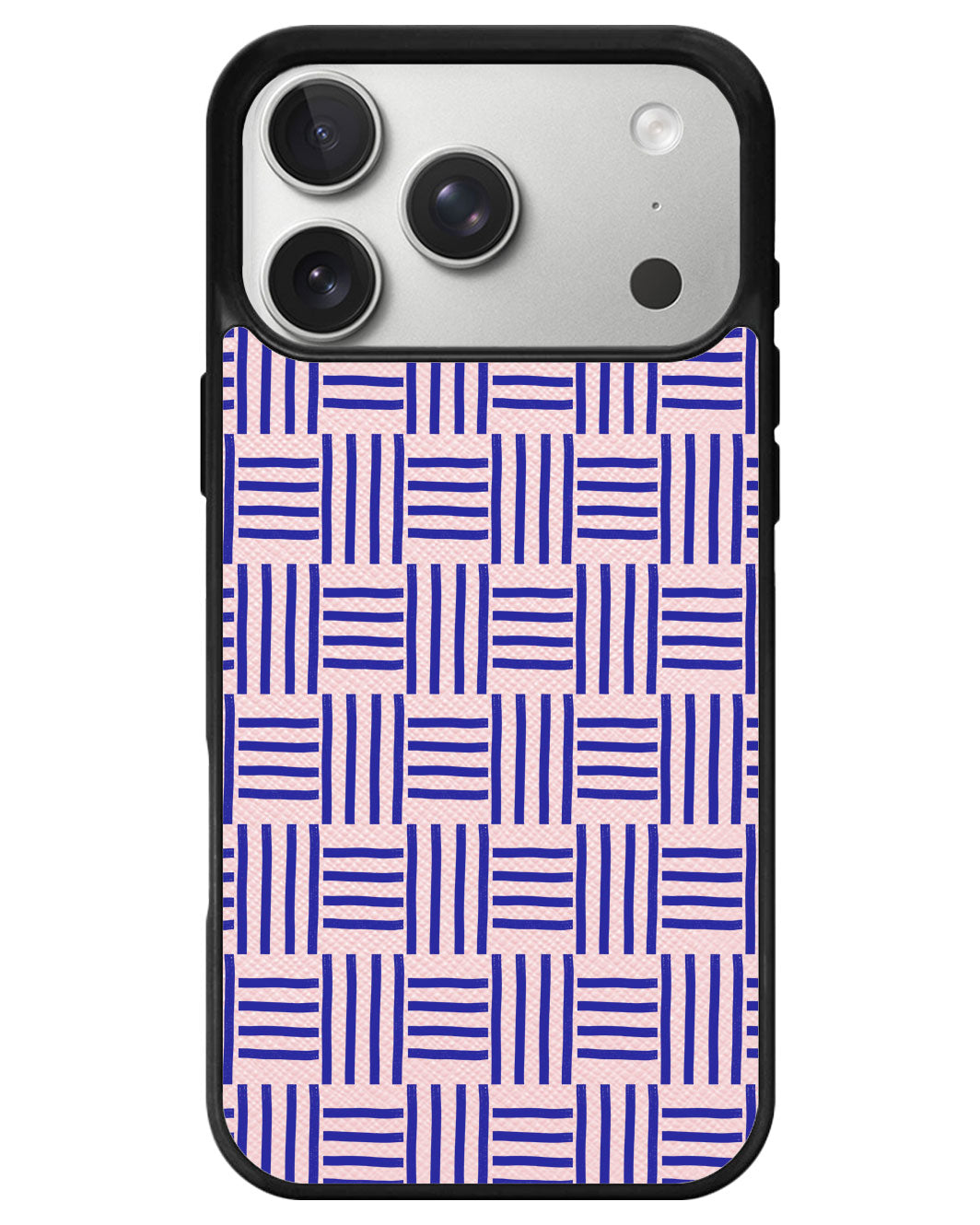 iPhone Leather Grip - Naval Checkered
