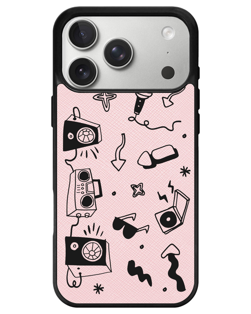 iPhone Leather Grip - Rock n Roll Black