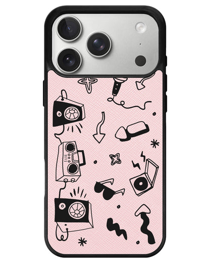 iPhone Leather Grip - Rock n Roll Black