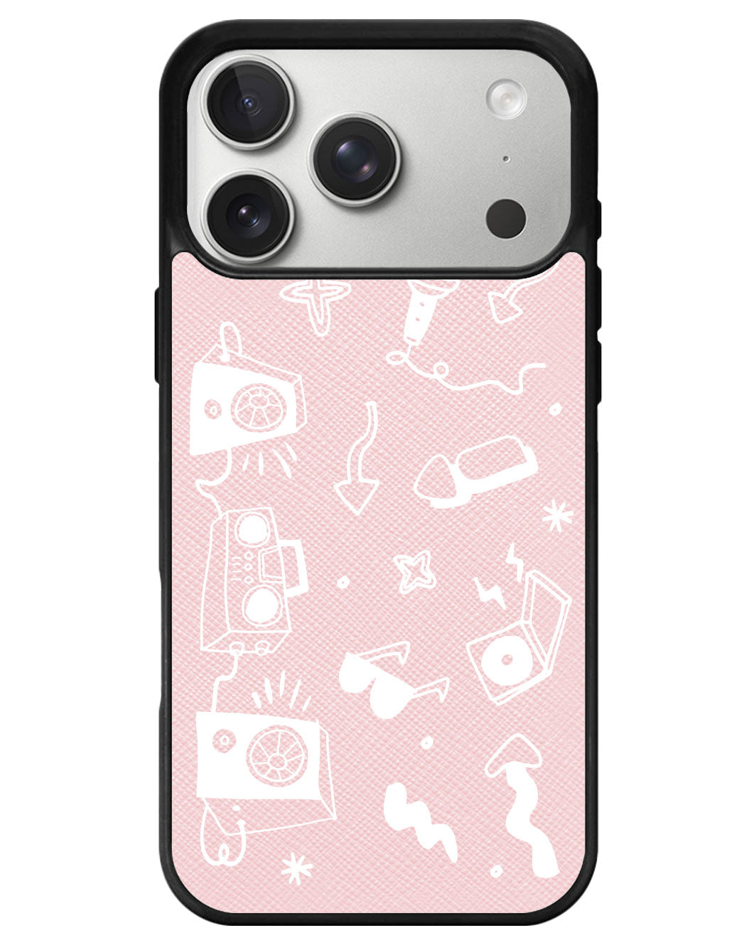 iPhone Leather Grip - Rock n Roll White
