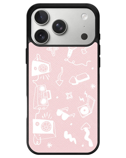 iPhone Leather Grip - Rock n Roll White