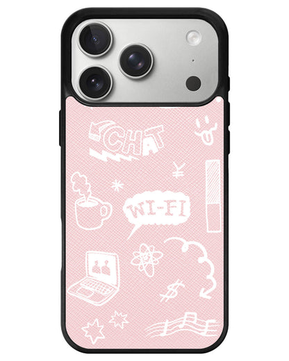 iPhone Leather Grip - Social White