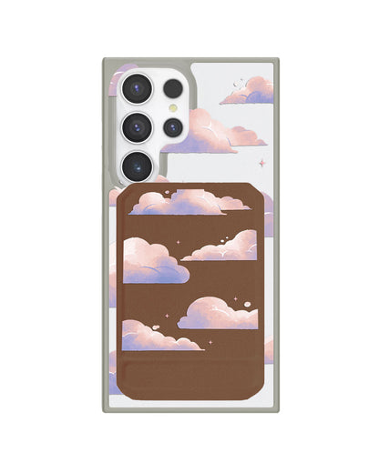 Android Magnetic Multifold Wallet - Pastel Clouds