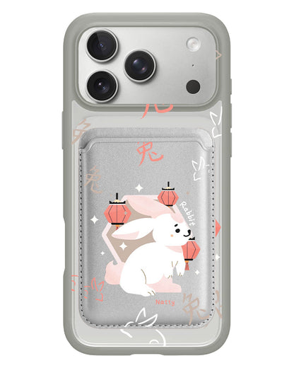 iPhone Magnetic Wallet Case - Rabbit (Chinese Zodiac / Shio)