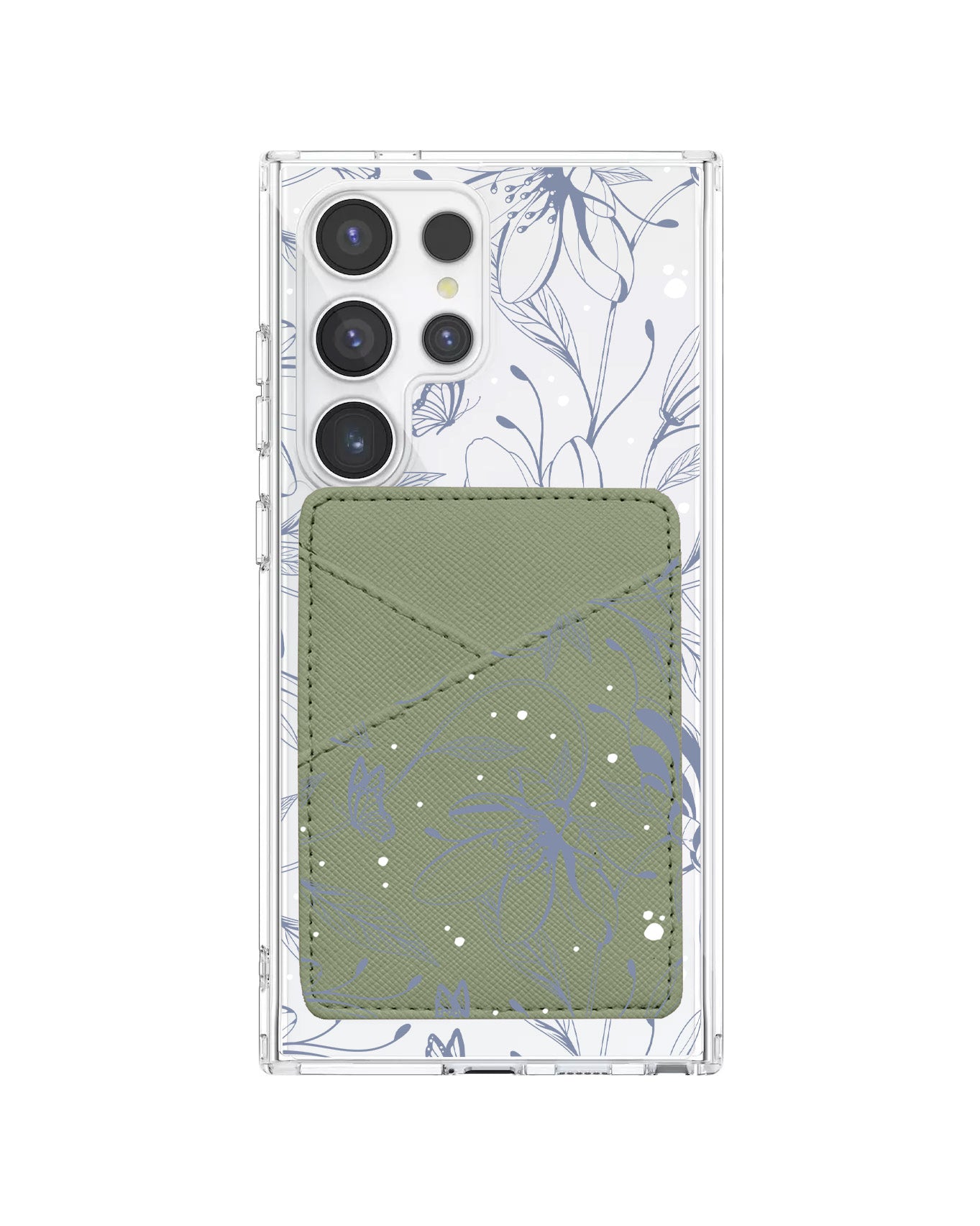 Android Phone Wallet Case - Sketchy Flower & Butterfly 2.0