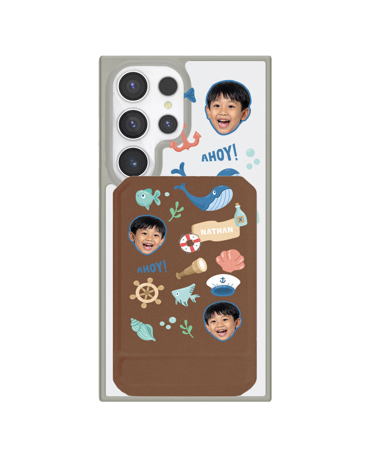 Android Magnetic Multifold Wallet - Face Grid Sailor