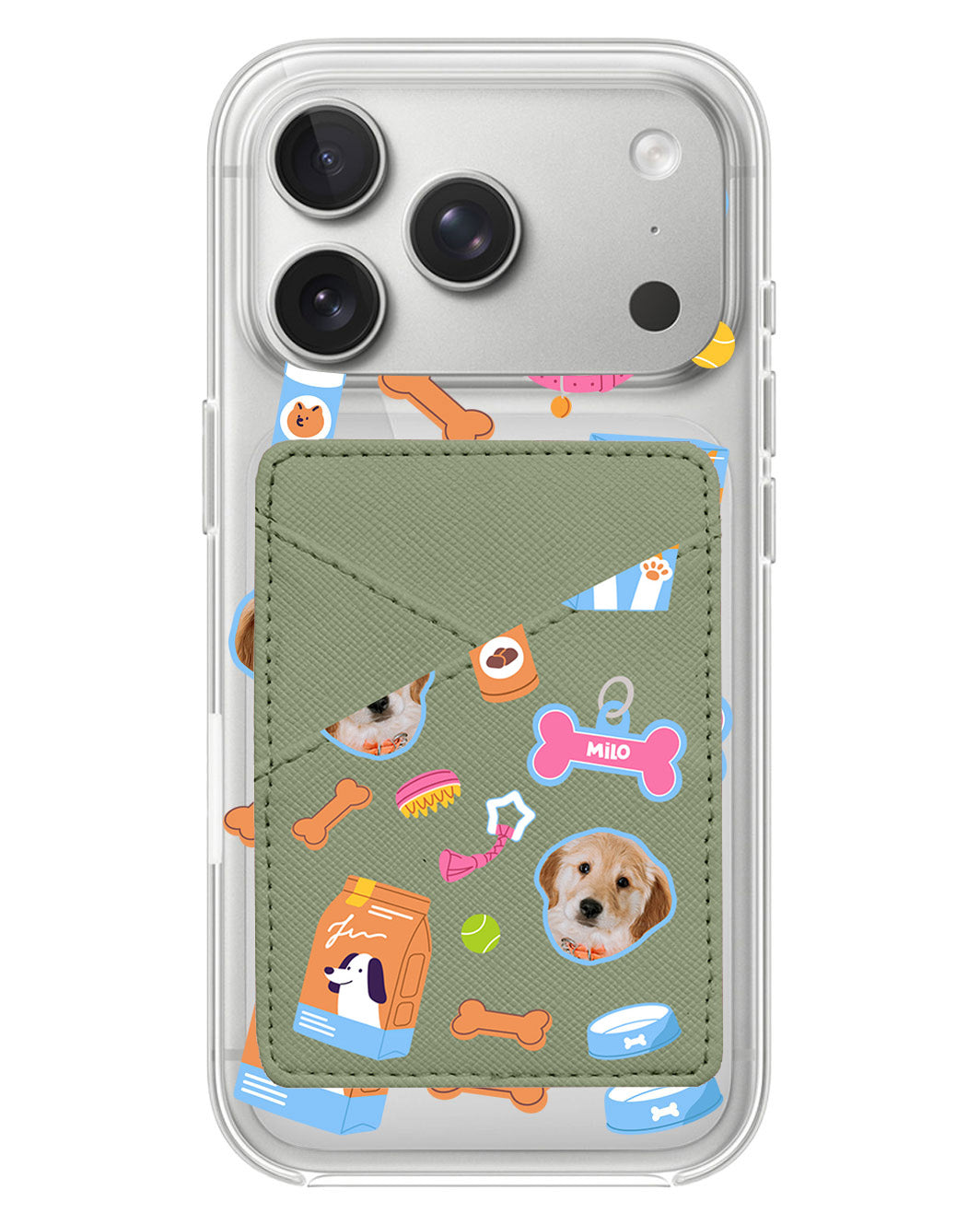 iPhone Phone Wallet Case - Pet Grid Puppy Sweet Treats