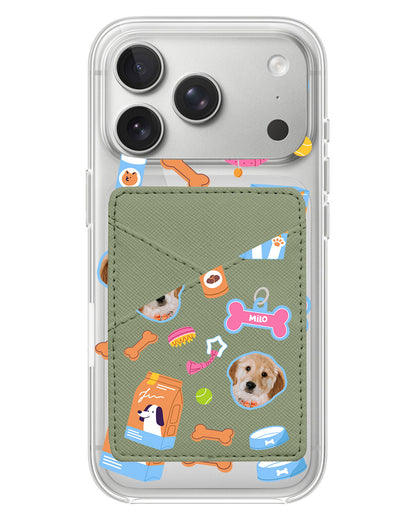 iPhone Phone Wallet Case - Pet Grid Puppy Sweet Treats