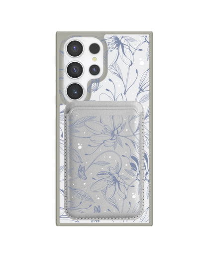 Android Magnetic Wallet Case - Sketchy Flower & Butterfly 2.0
