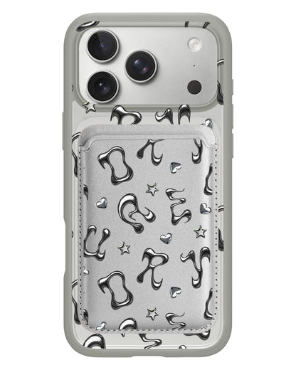 iPhone Magnetic Wallet Case - Chrome Monogram 2.0