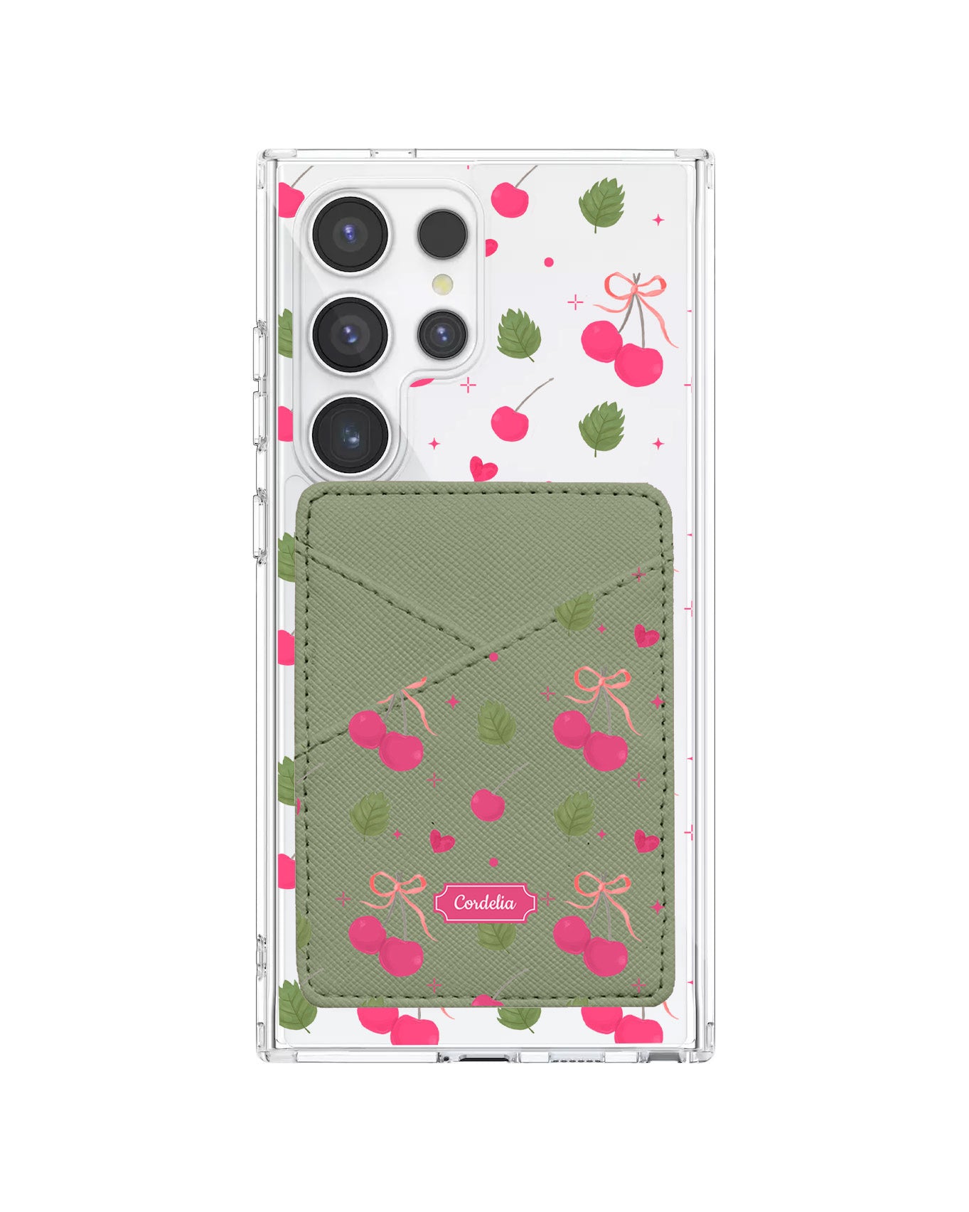 Android Phone Wallet Case - Coquette Cherry