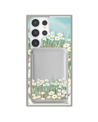 Android Magnetic Wallet Case - Oil Painting Daisy