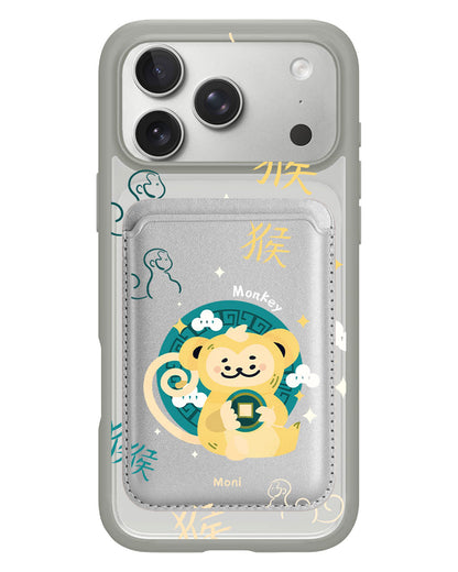 iPhone Magnetic Wallet Case - Monkey (Chinese Zodiac / Shio)
